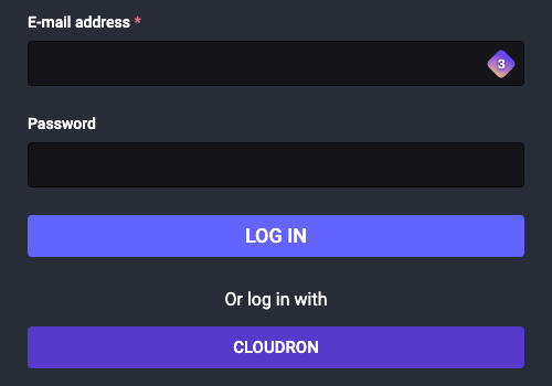 The normal Mastodon log in page with an extra option as described.